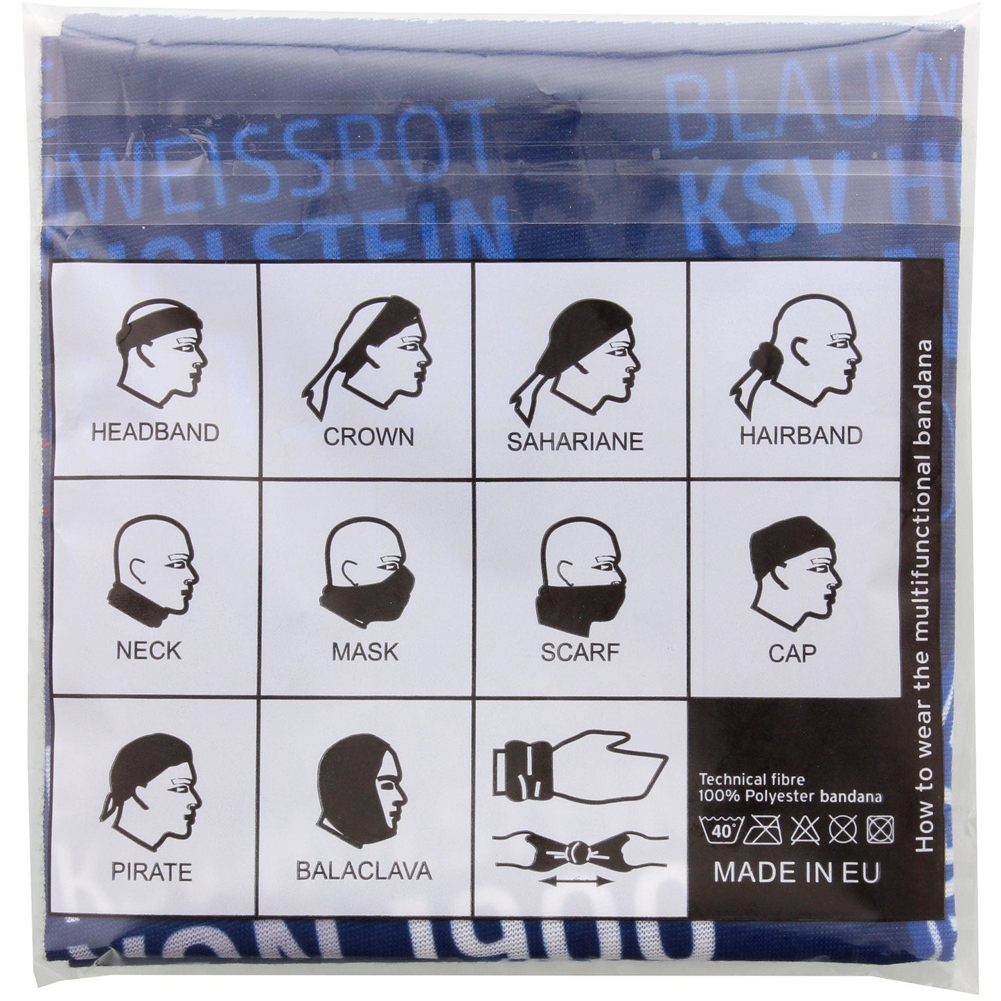 Holstein Kiel Multifunktionstuch blau-weiß-rot