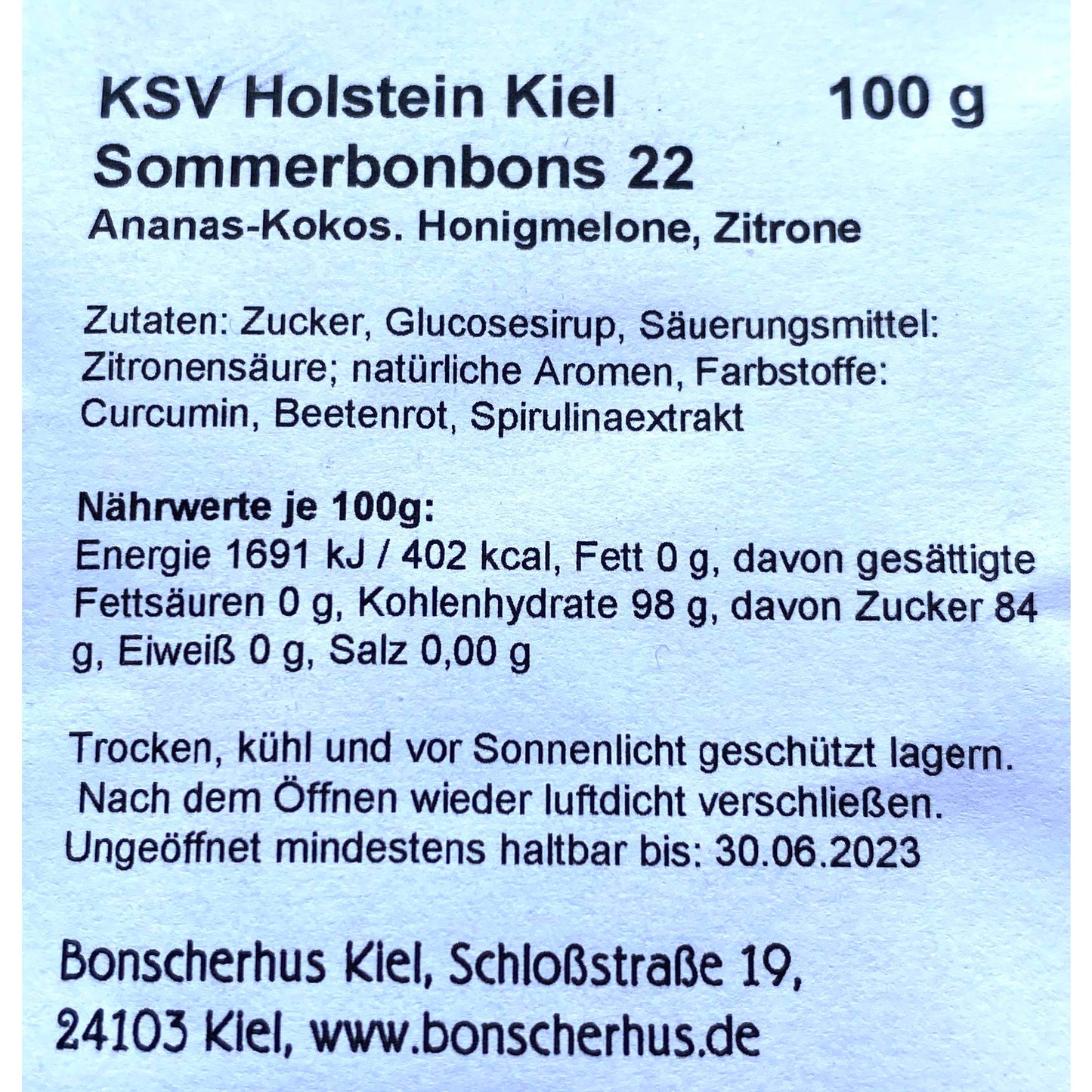 Holstein Kiel Sommerbonbons 22 100g