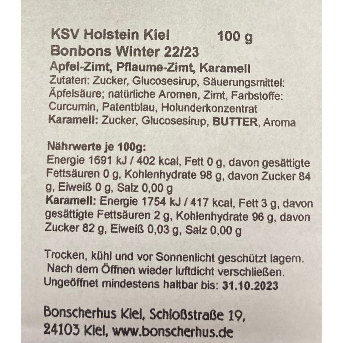 Holstein Kiel Winterbonbons 100g